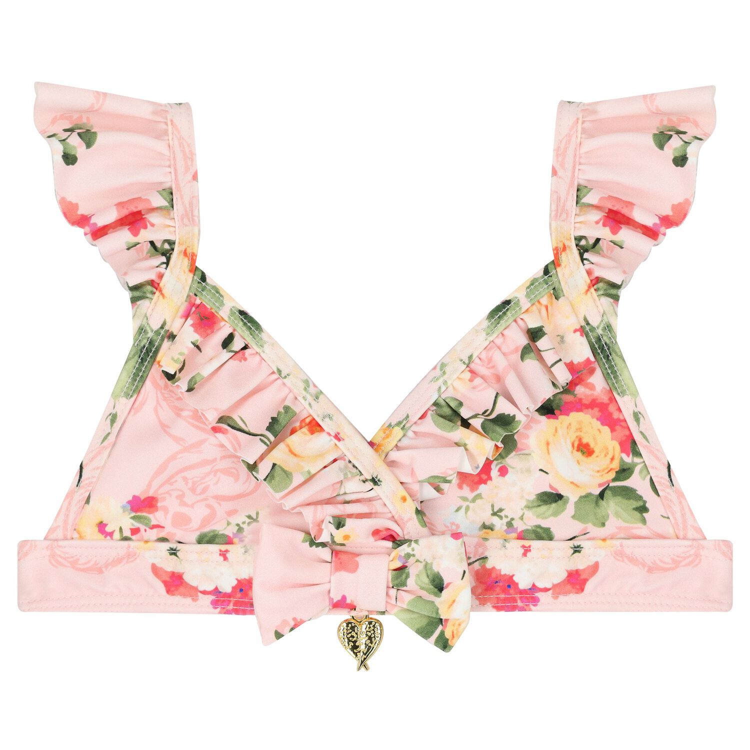 Girls Pink Floral Bikini, 1, hi-res image number null