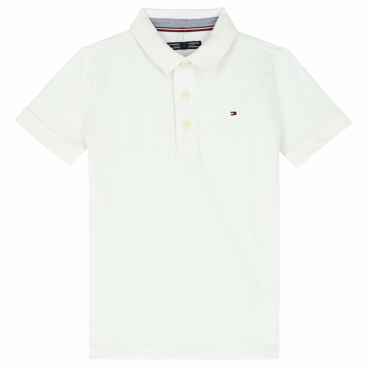 Boys White Logo Polo Shirt, 3, hi-res