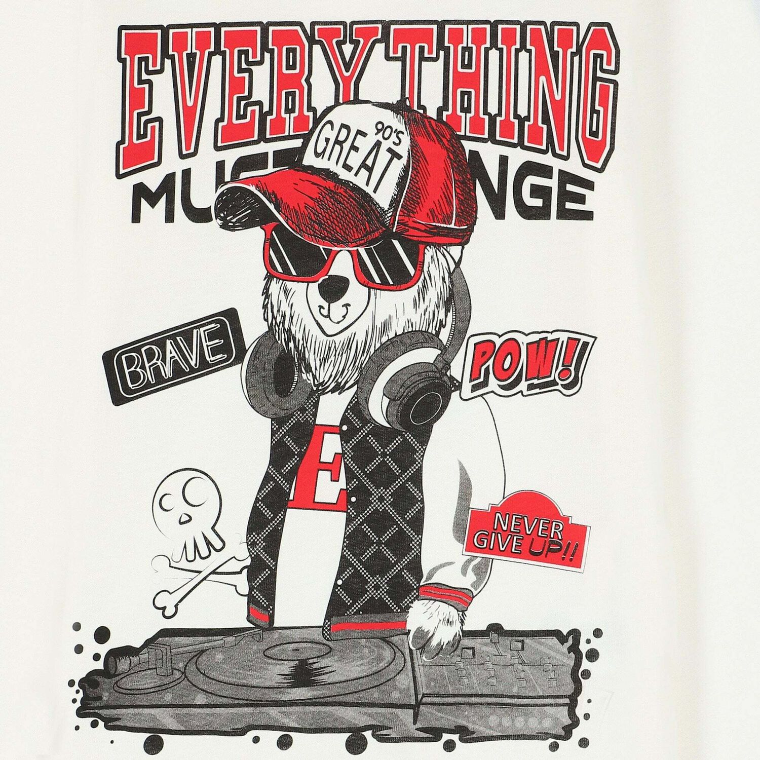 Boys Ivory Logo Long Sleeve Top, 1, hi-res