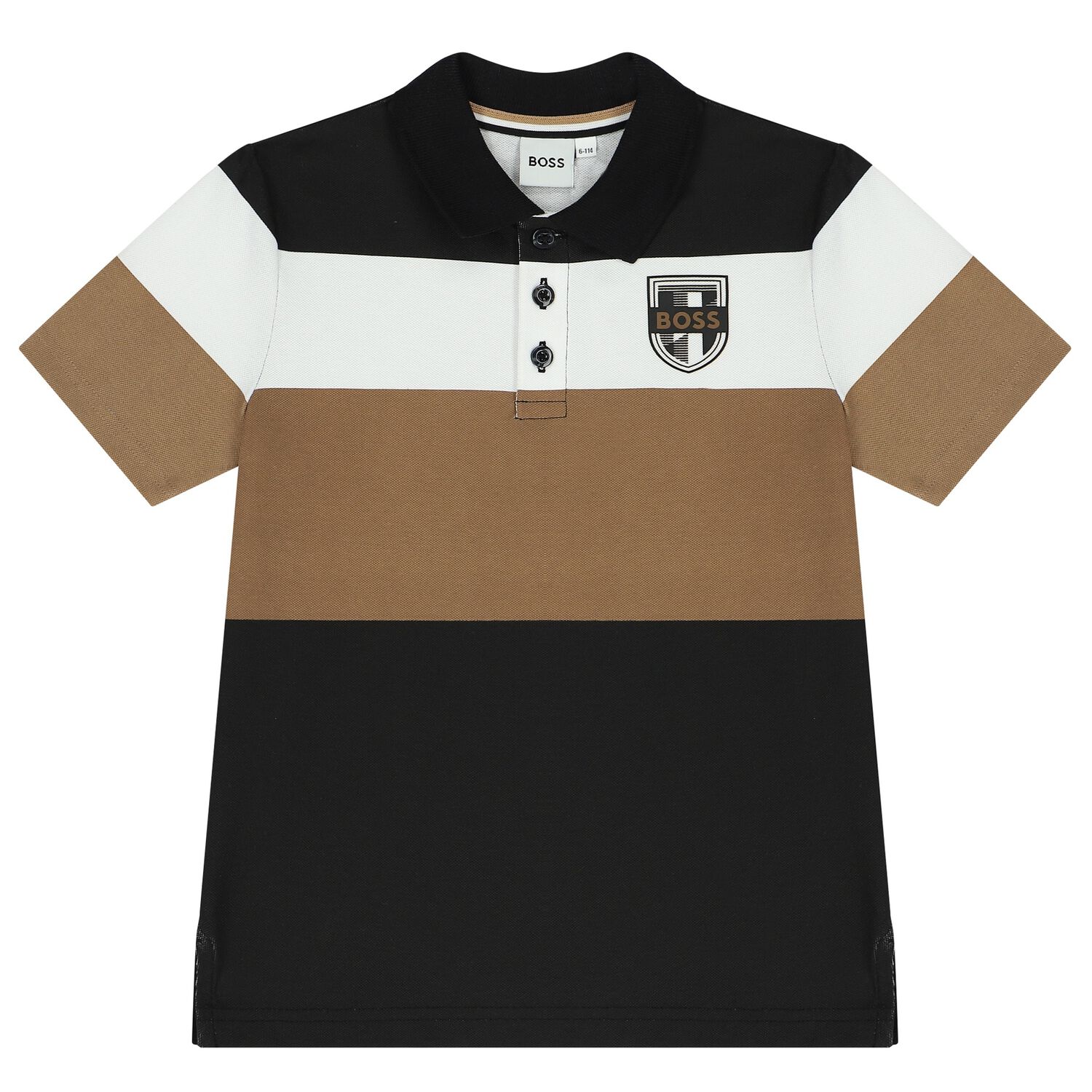 Boys Black Logo Polo Shirt, 1, hi-res image number null