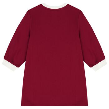 Girls Burgundy Horse Logo Dress