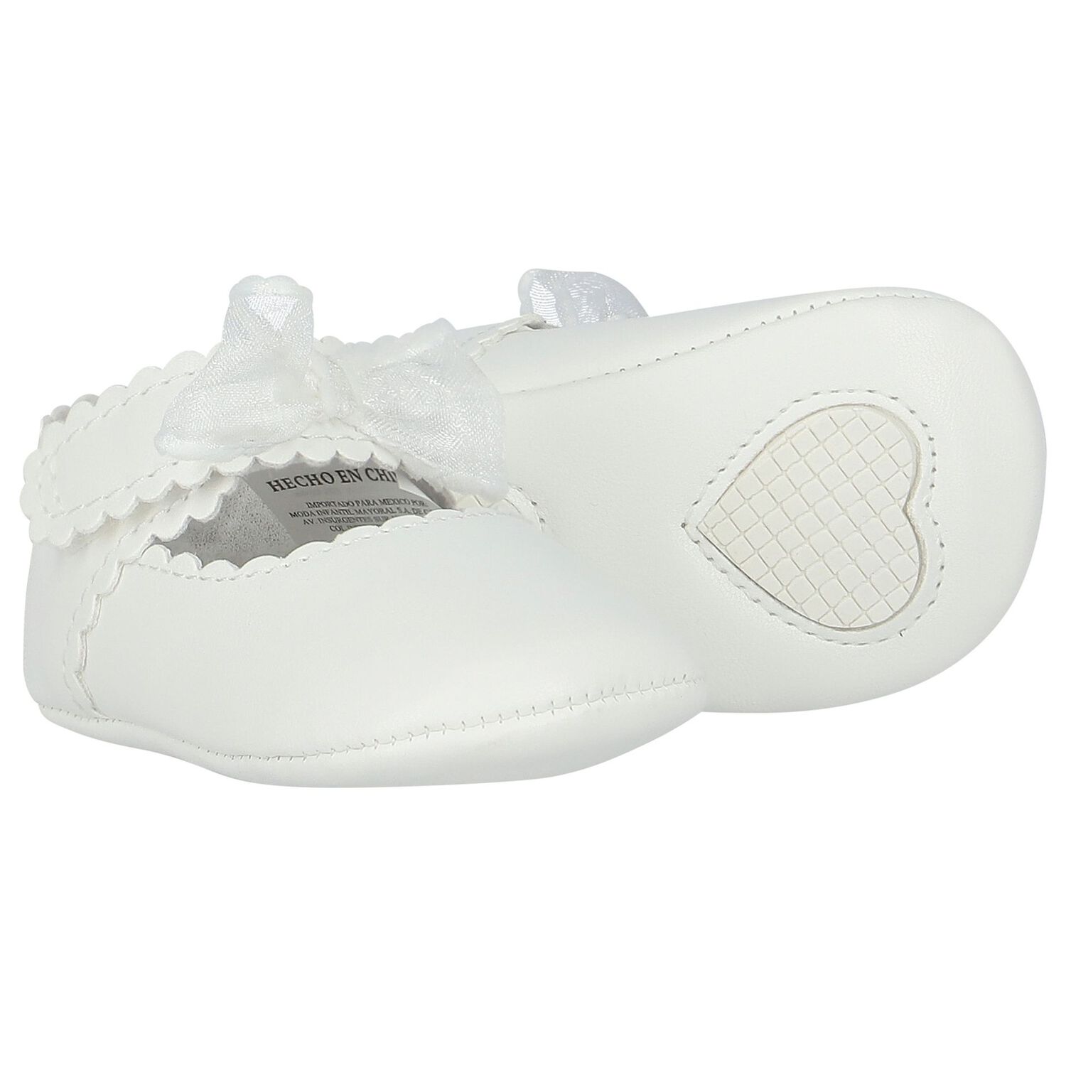 Baby Girls White Bow Pre Walker Shoes, 2, hi-res image number null