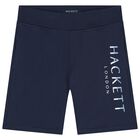 Boys Navy Blue Logo Shorts, 2, hi-res