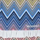 Girls Blue & White Zigzag logo Swimsuit, 1, hi-res