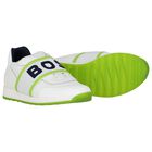Boys White Logo Trainers, 2, hi-res