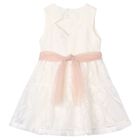 Girls Ivory Organza Floral Dress, 2, hi-res
