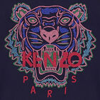 Girls Navy Tiger Logo Sweatshirt, 1, hi-res