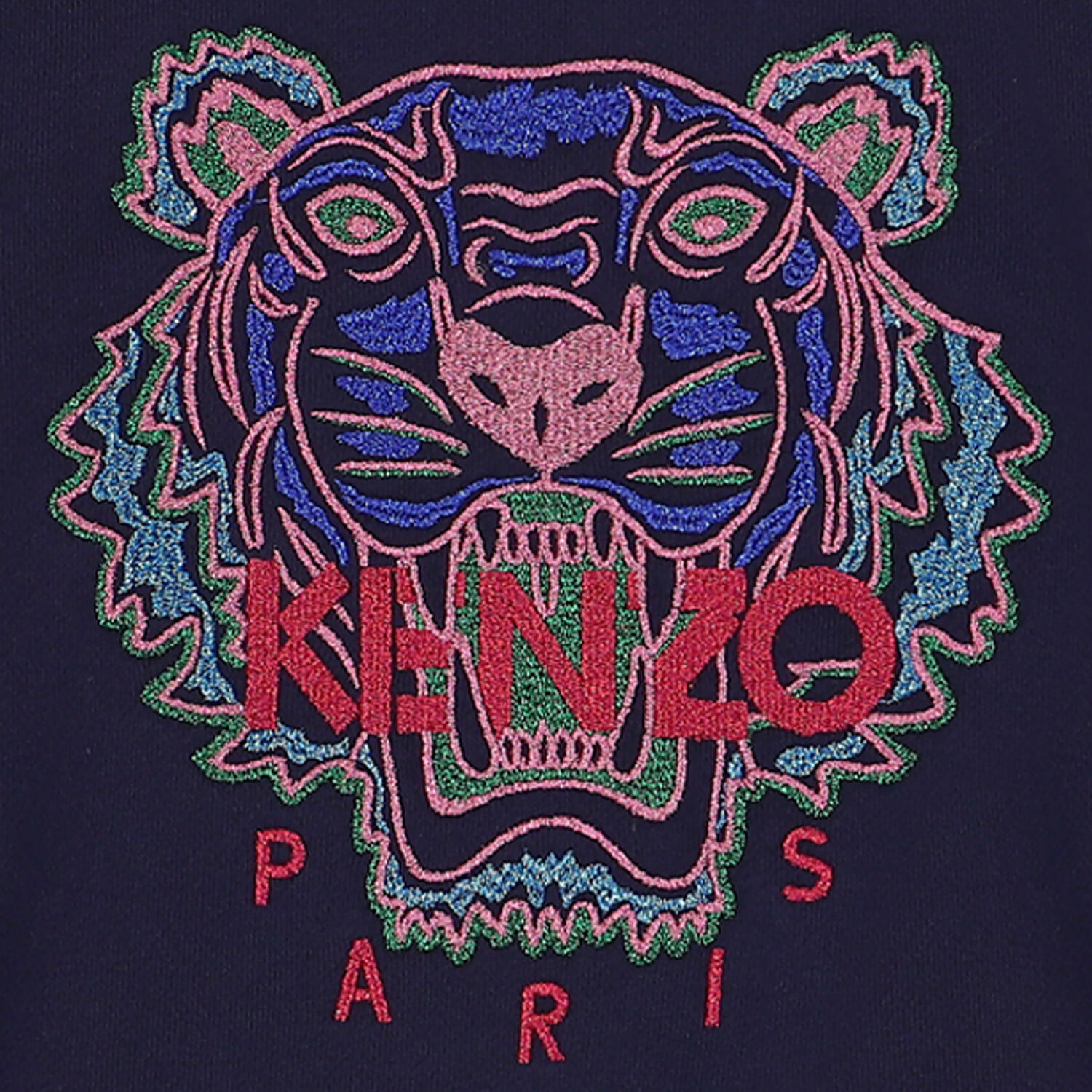 Girls Navy Tiger Logo Sweatshirt, 1, hi-res