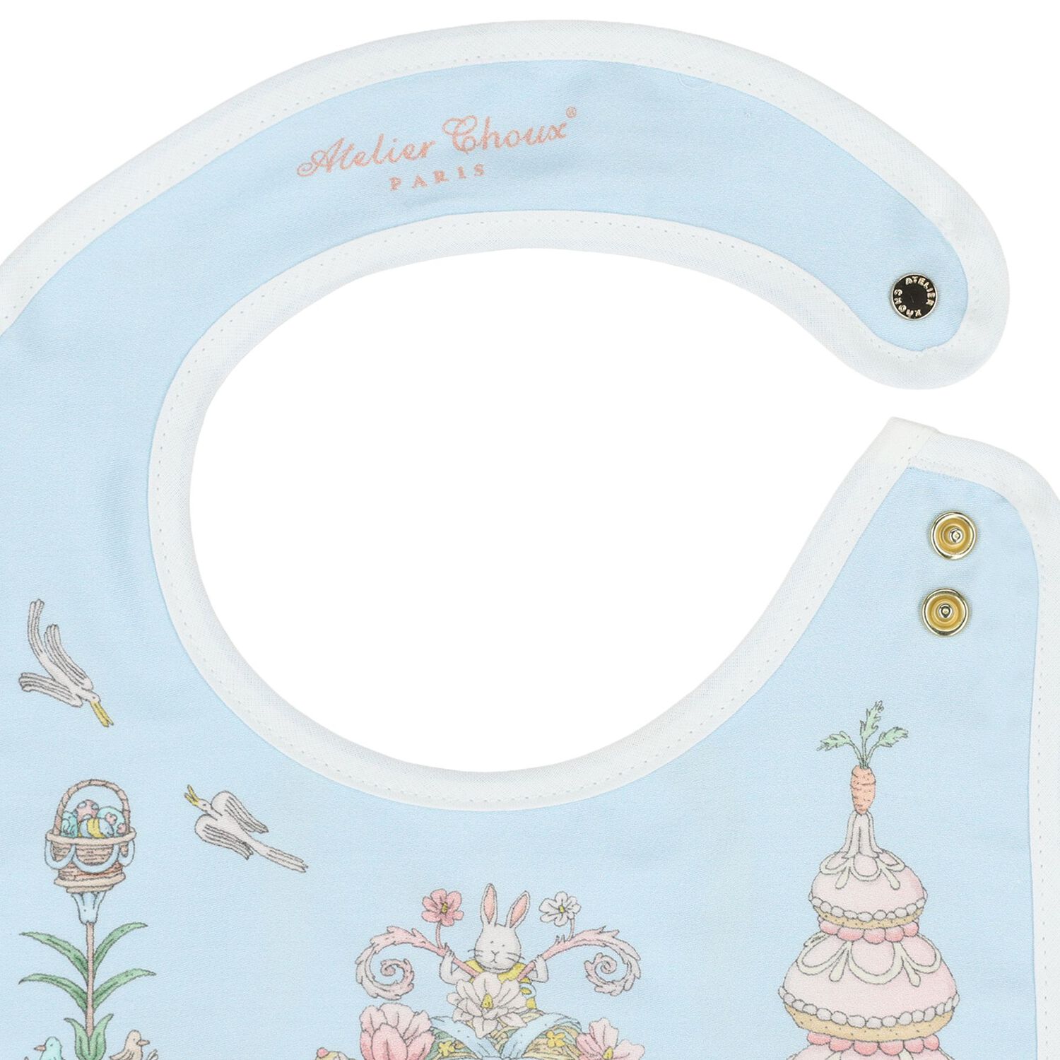 Blue & Pink Spring Bunny Baby Carr&eacute; Swaddle & Bib Gift Set, 1, hi-res