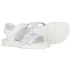 Girls White Logo Sandals, 1, hi-res