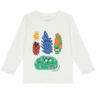 Boys Ivory Monster Long Sleeve Top, 1, hi-res