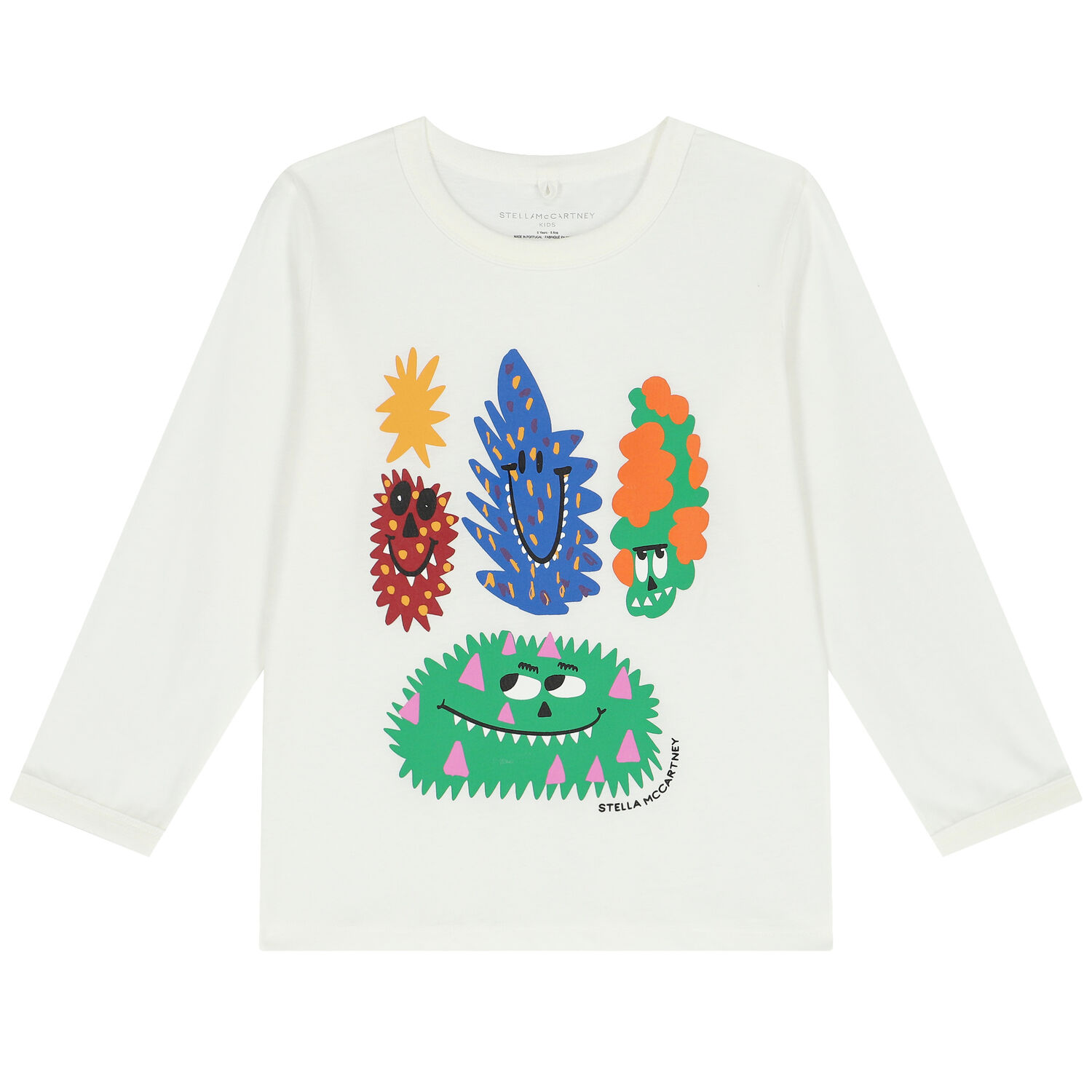 Boys Ivory Monster Long Sleeve Top, 1, hi-res