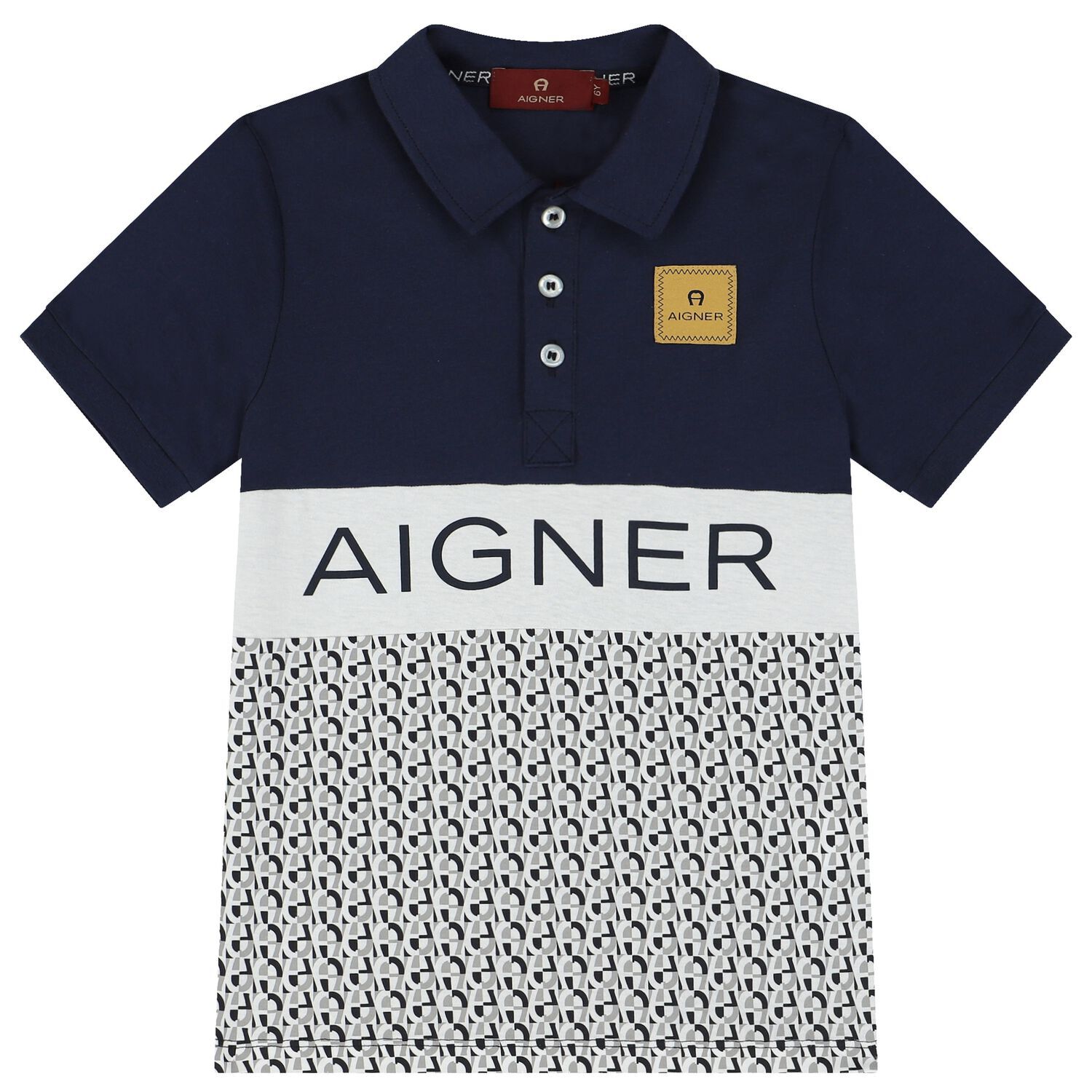 Boys Navy Blue Logo Polo Shirt, 2, hi-res