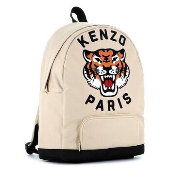Beige Tiger Logo Backpack