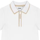 Baby Boys White & Beige Logo Shorts Set, 1, hi-res