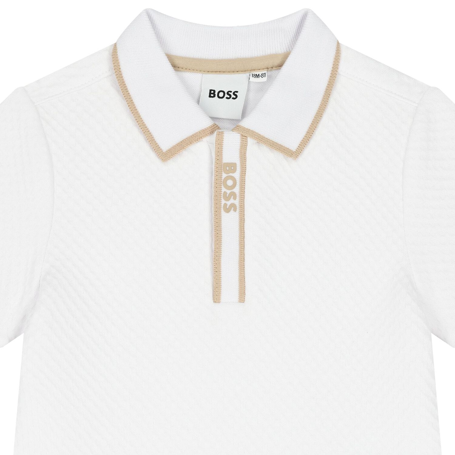 Baby Boys White & Beige Logo Shorts Set, 1, hi-res