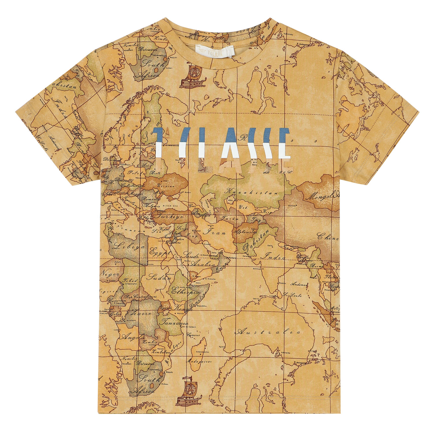 Boys Beige Geo Map T-Shirt, 1, hi-res image number null