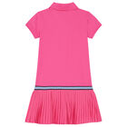 Girls Pink Logo Polo Dress, 1, hi-res