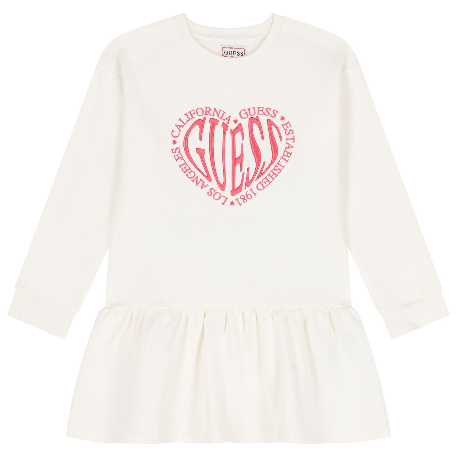 Girls White Logo Dress, 1, hi-res image number null