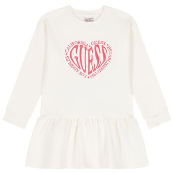 Girls White Logo Dress