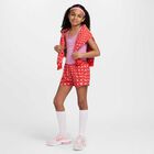 Girls Orange & Pink Logo Shorts, 1, hi-res