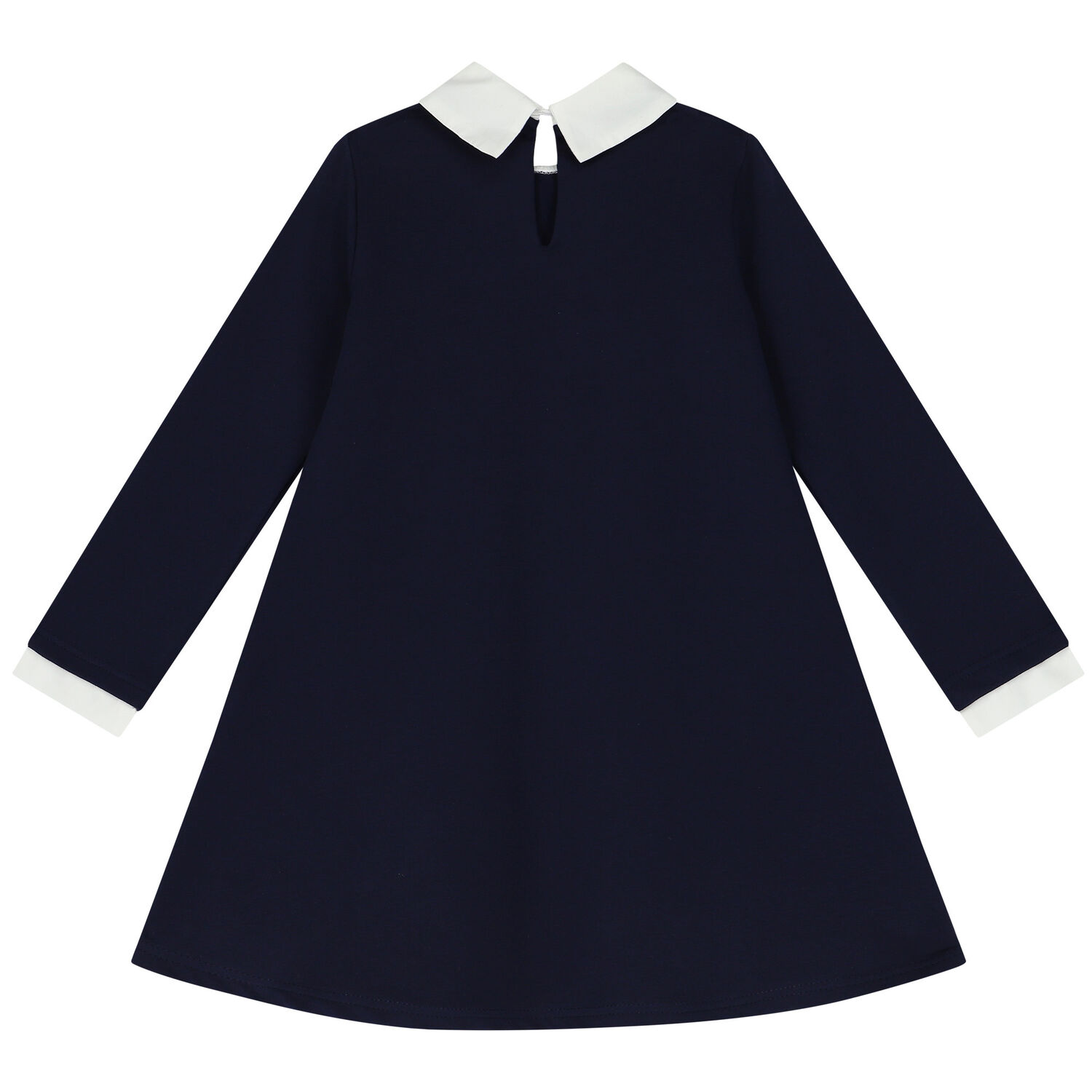 Girls Navy Blue Teddy Bear Dress, 2, hi-res