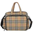 Beige Vintage Check Baby Changing Bag, 1, hi-res