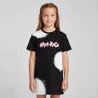 Girls Black & White Logo Dress, 1, hi-res