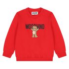 Younger Red Teddy Bear Logo Sweatshirt, 4, hi-res