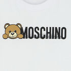 White Teddy Bear Logo Long Sleeve Top, 5, hi-res