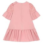 Girls Pink Lace Dress, 1, hi-res