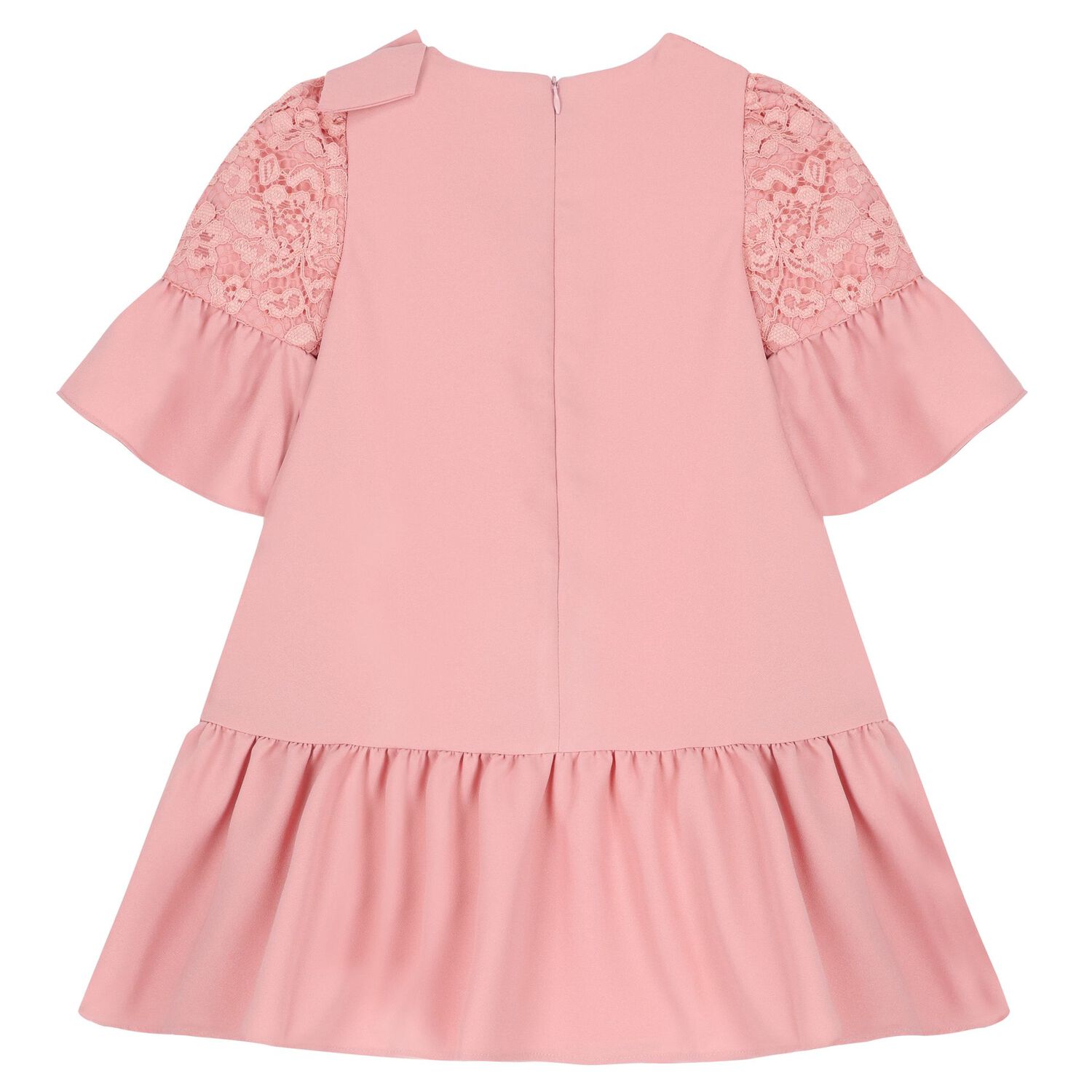Girls Pink Lace Dress, 1, hi-res
