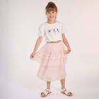 Girls Pink & Gold Logo Tulle Skirt, 1, hi-res