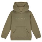 Boys Green Logo Hooded Top, 1, hi-res
