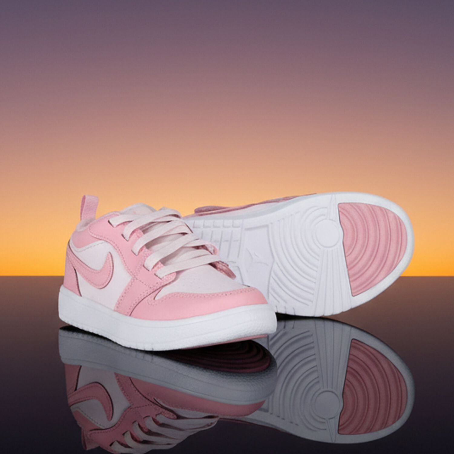 Girls Pink & White Air Jordan 1 Low Alt Trainers, 4, hi-res