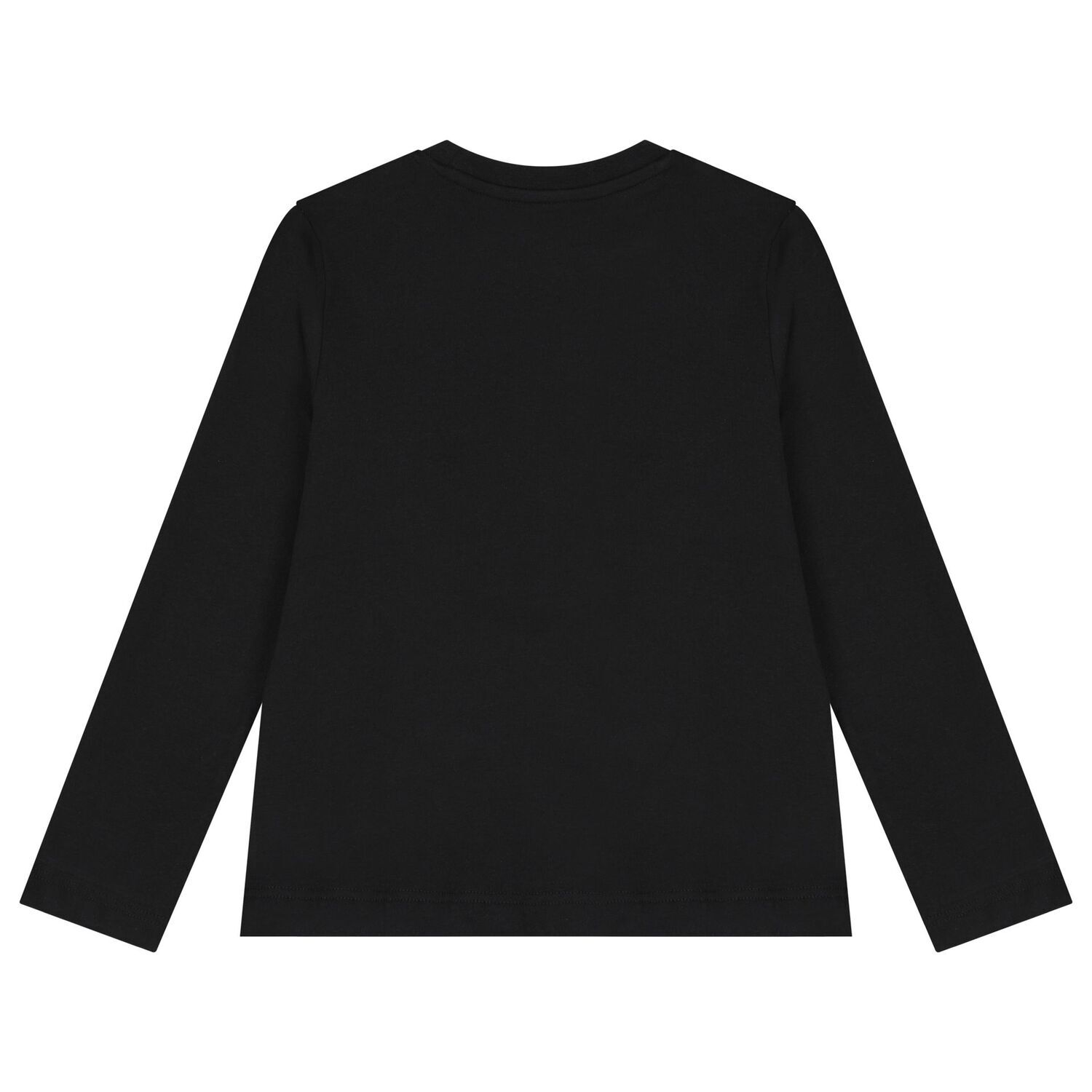 Boys Black Logo Long Sleeve Top, 3, hi-res
