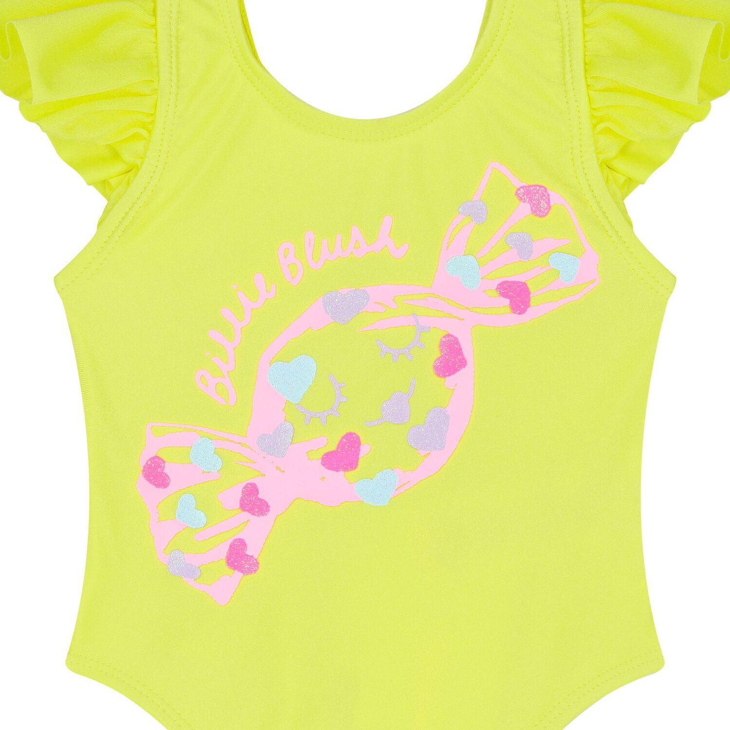 Younger Girls Yellow Candy Logo Swimsuit, 1, hi-res image number null