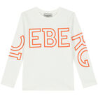 Boys Ivory Logo Long Sleeve Top, 1, hi-res