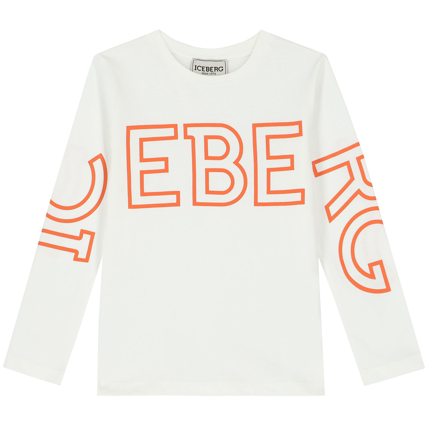 Boys Ivory Logo Long Sleeve Top, 1, hi-res