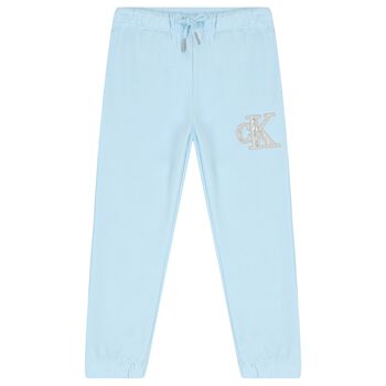 Girls Blue Logo Joggers