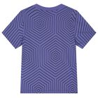 Boys Purple Geometric EA7 T-Shirt, 4, hi-res
