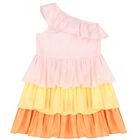 Girls Pink Layered Dress, 1, hi-res