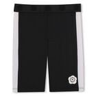 Girls Black Logo Cycling Shorts, 1, hi-res