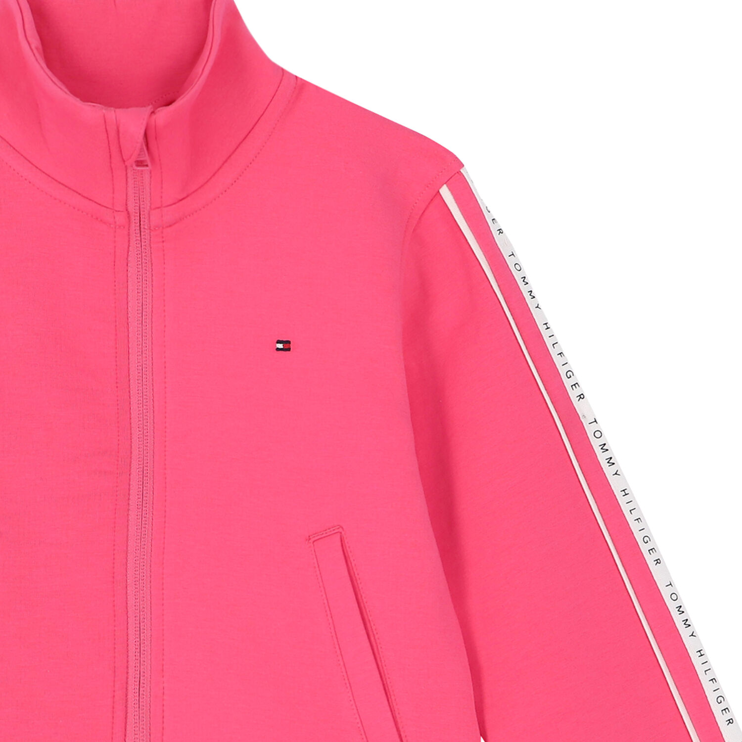 Girls Pink Logo Zip-Up Top, 1, hi-res