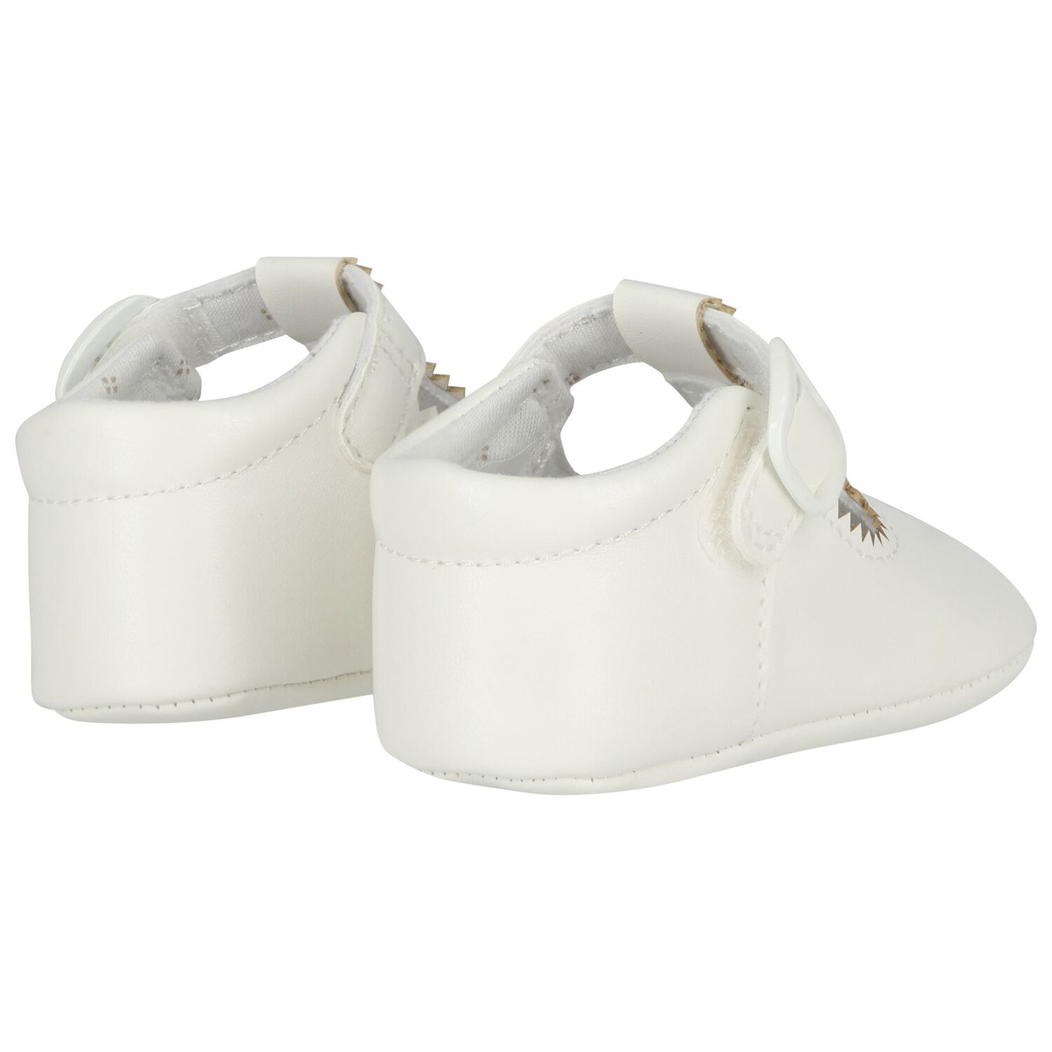 White Leather Pre Walker Shoes, 1, hi-res