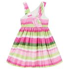 Girls Multi-Coloured Striped Dress, 2, hi-res