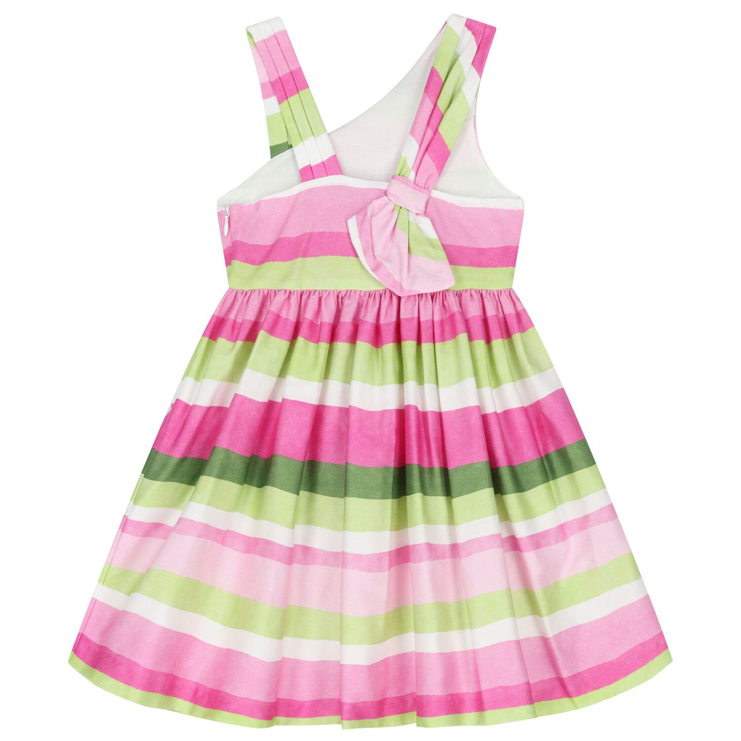 Girls Multi-Coloured Striped Dress, 2, hi-res