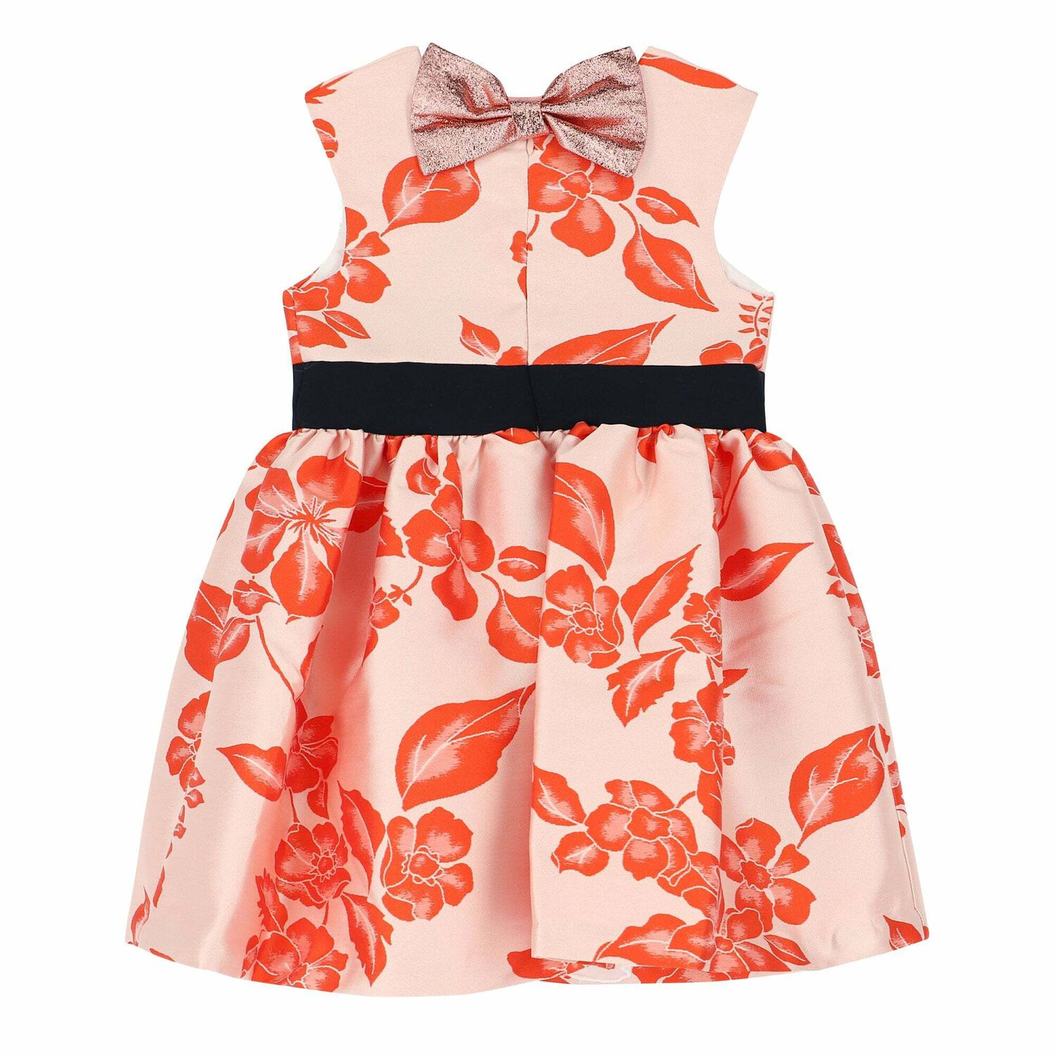 Girls Pale Pink & Orange Floral Dress, 1, hi-res image number null