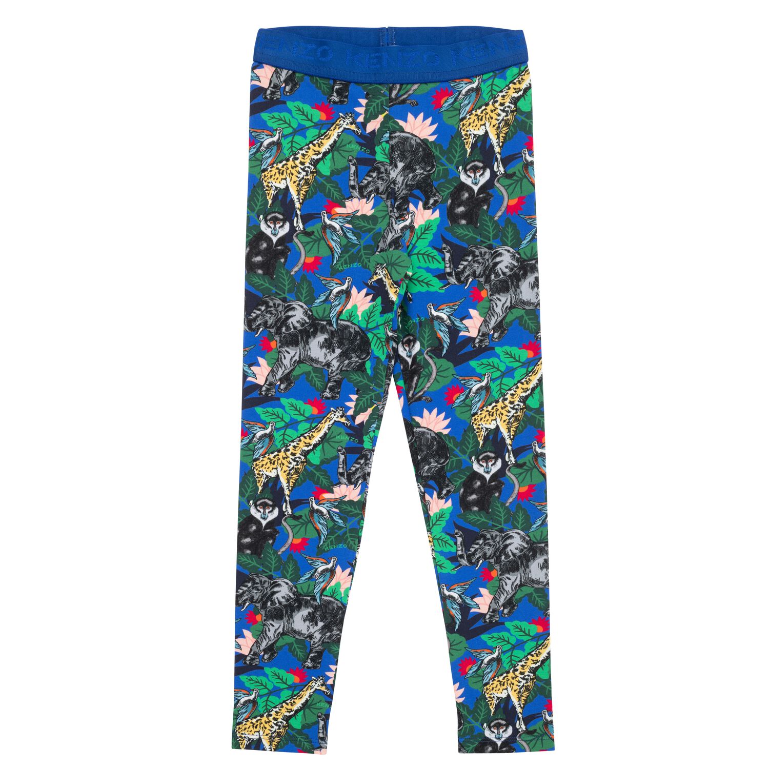 Girls Blue Jungle Leggings, 1, hi-res