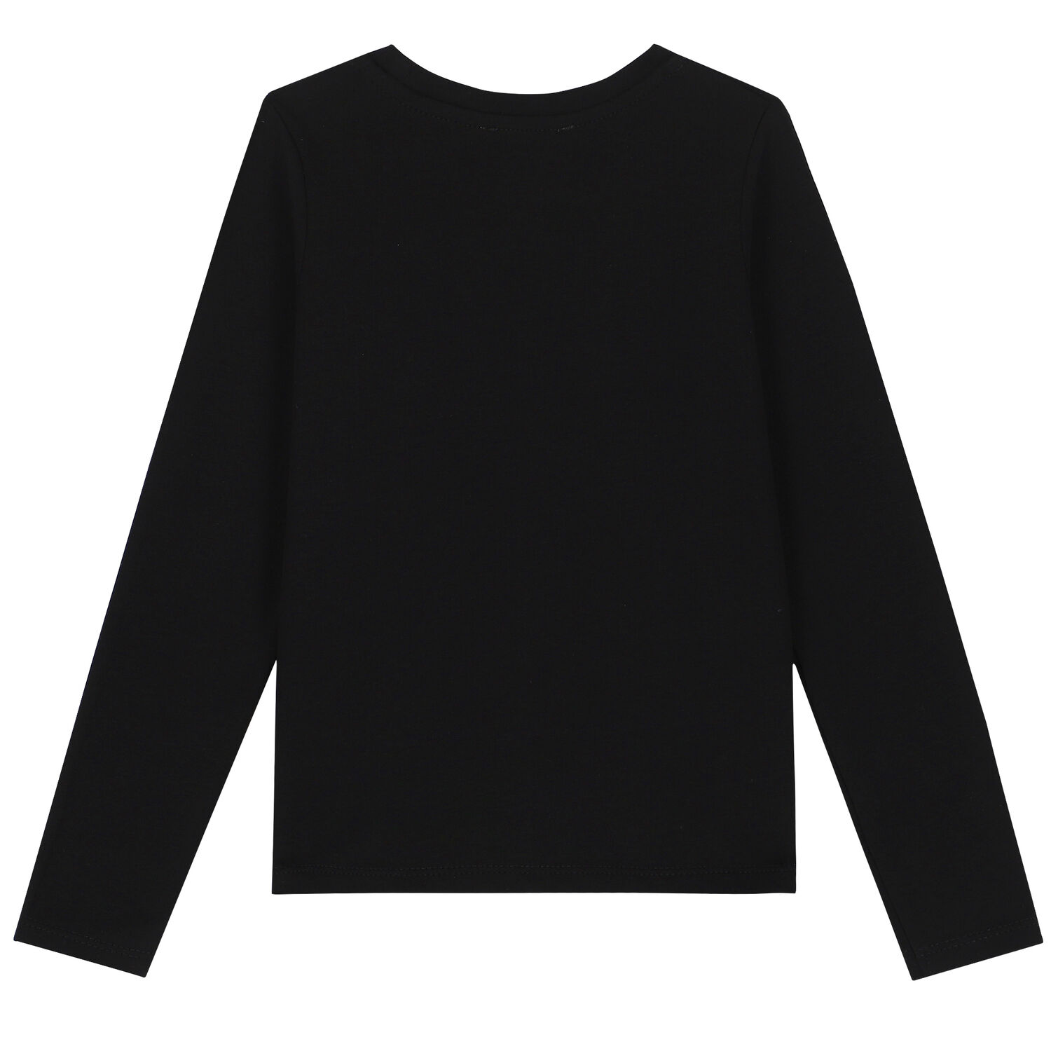 Girls Black Logo Long Sleeve Top, 2, hi-res